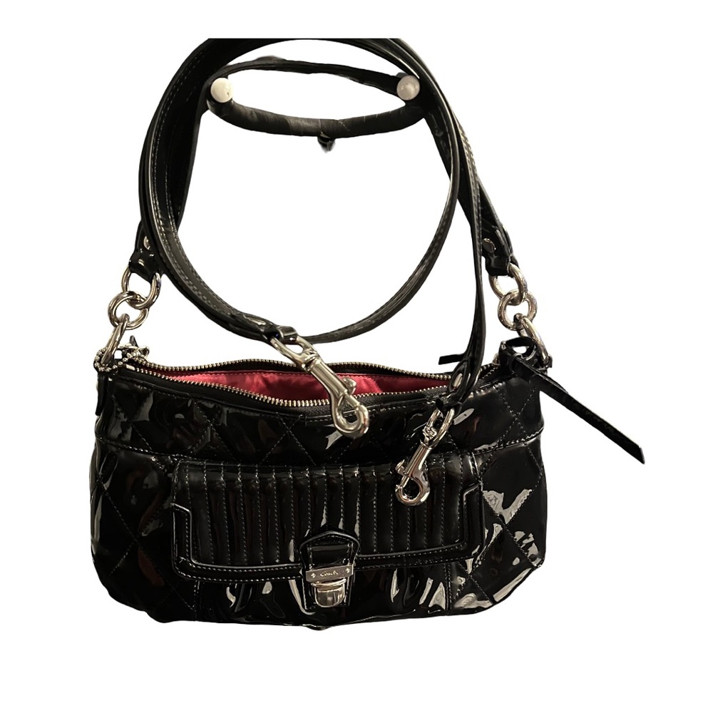 Coach Poppy Liquid Gloss-Black Patent Leather Bag